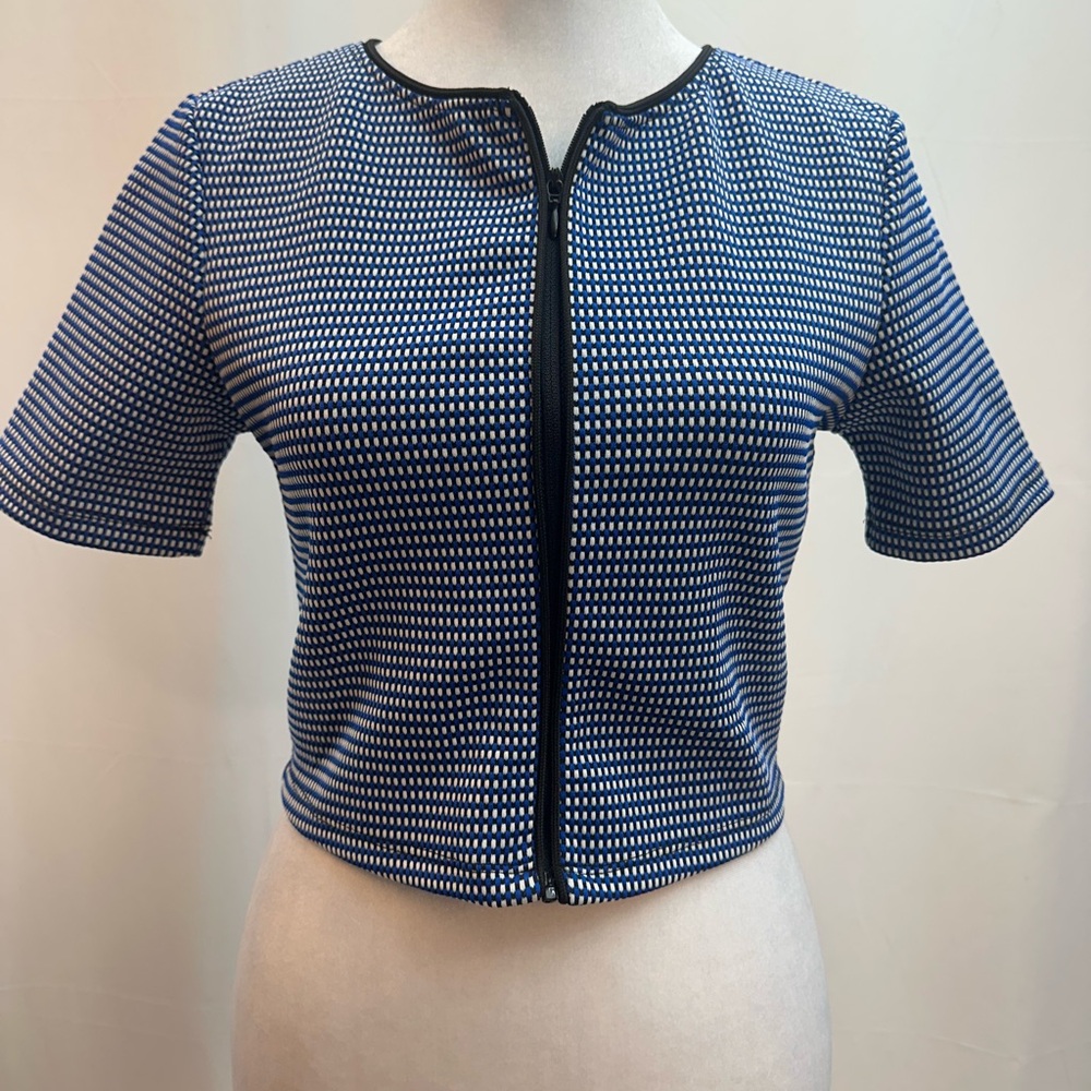 Zara Black and White Patterned Blazer